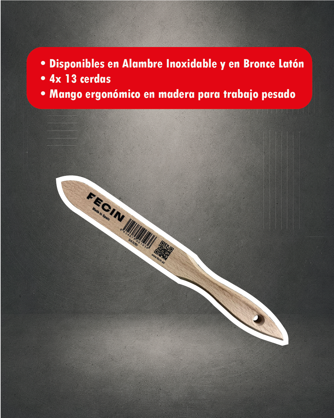 Grata Cepillo Manual – Mango de Madera – Fecin