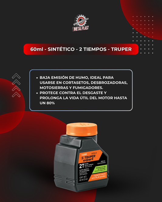 Aceite Sintético para Motor de 2 Tiempos - 60 ml - Truper