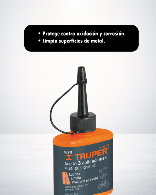 Aceite Multipropósito 3 en 1 - Truper - 30 ml