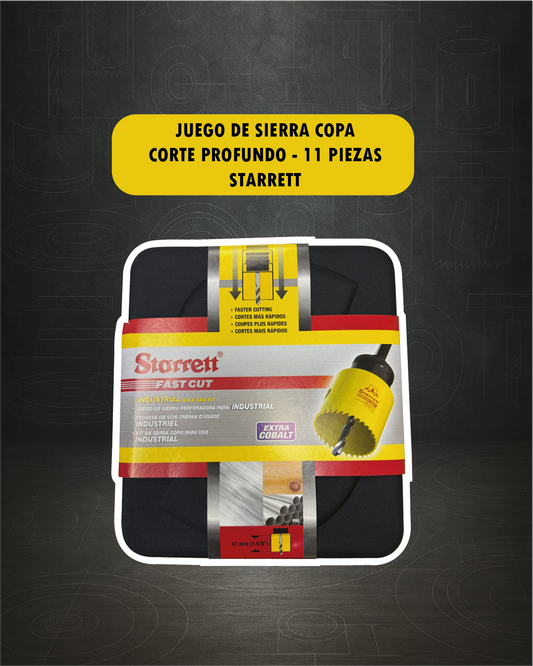 Juego de Sierra Copa Corte Profundo - 11 Piezas (3/4" a 3") - Starrett