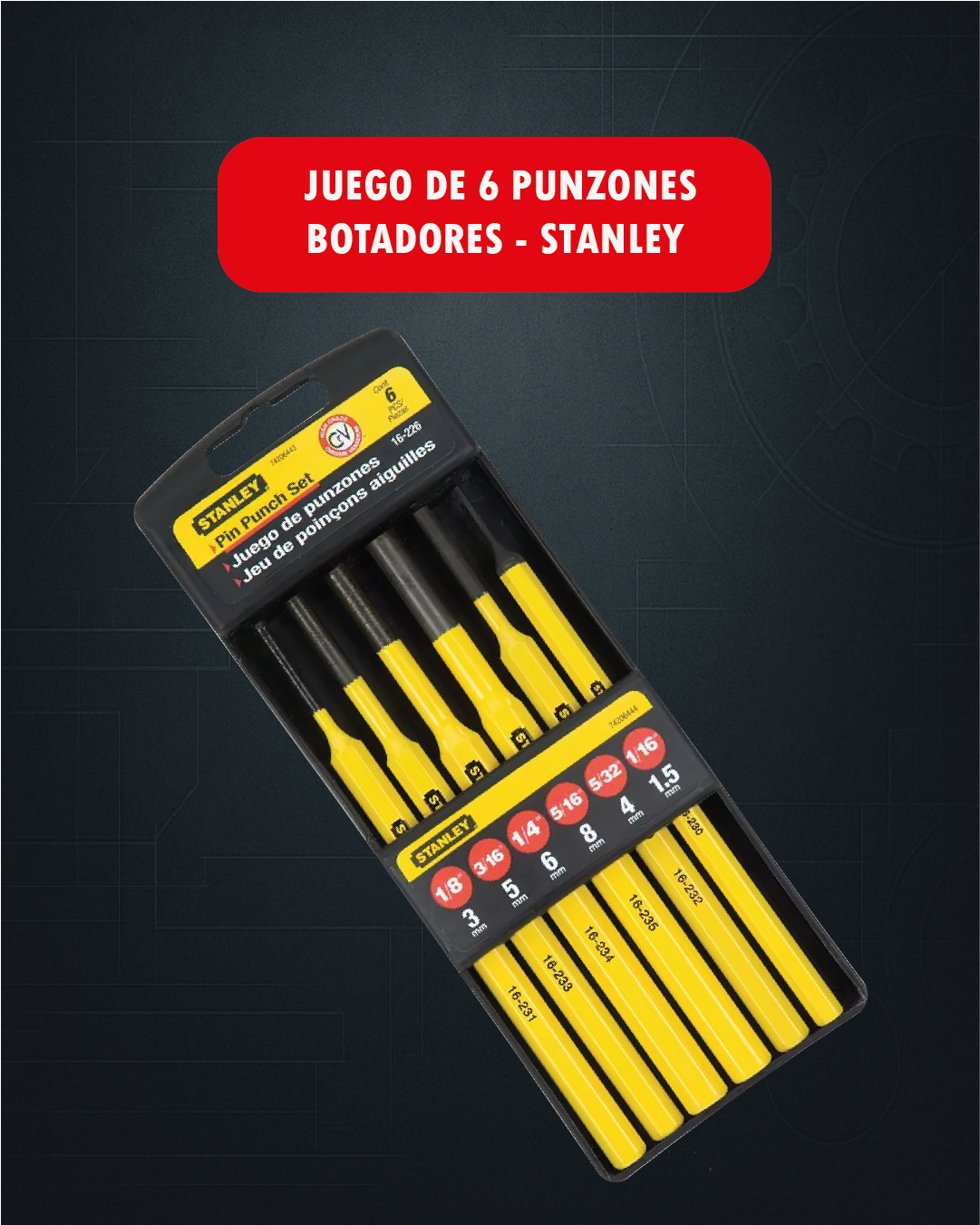 Juego de 6 Punzones Botadores – Stanley