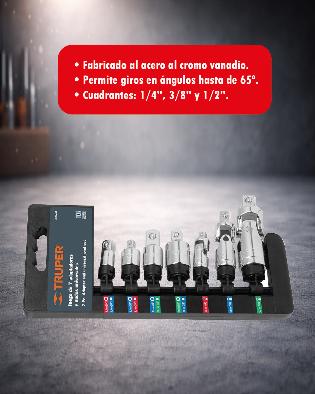 Juego de Adaptadores – 7 Piezas – Truper