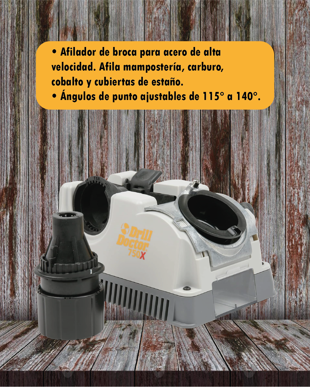 Afilador de Brocas Eléctrico 3/32" a 3/4" Metal y Muro – Drill Doctor