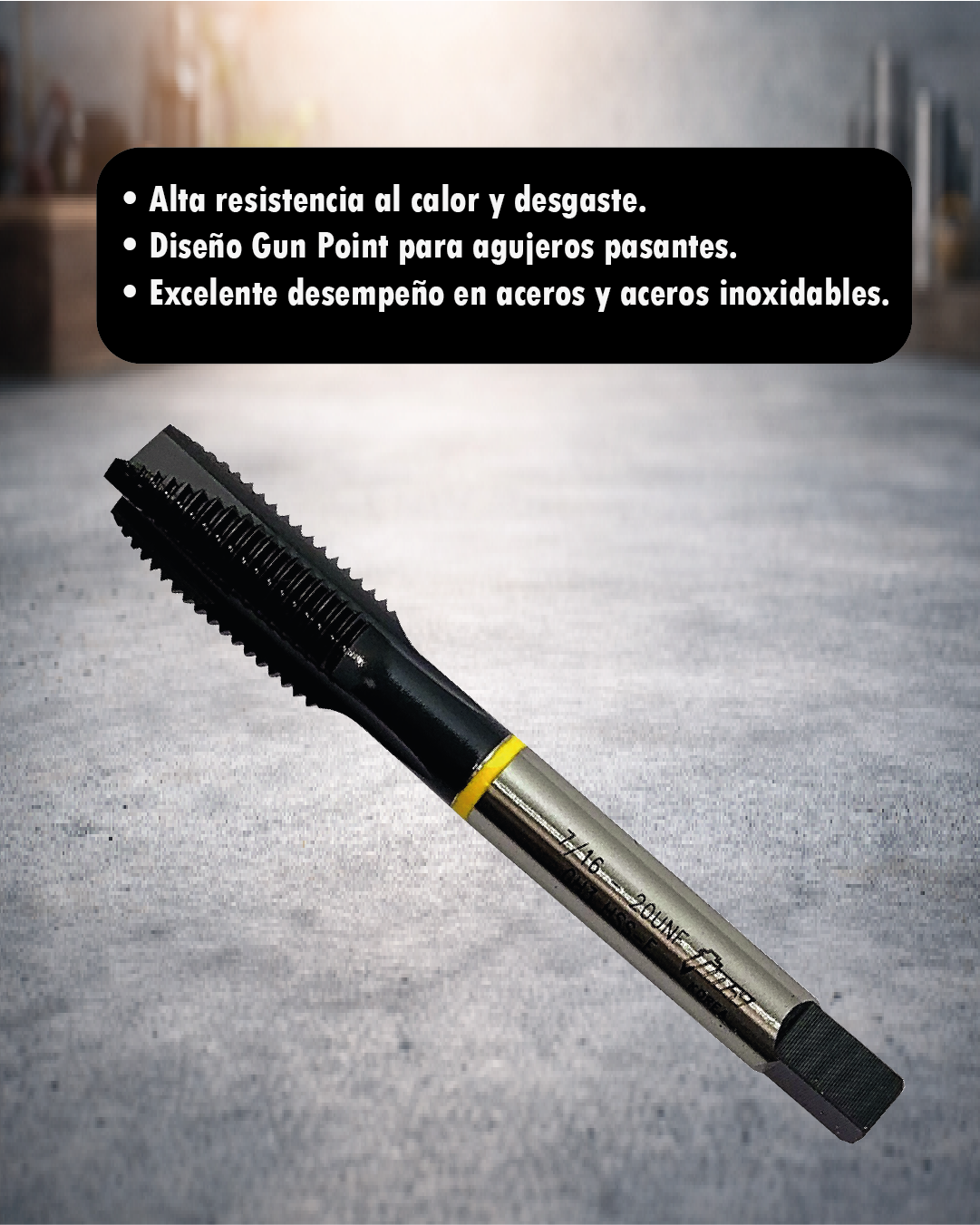 Macho Gun HSS-Co - Banda Amarilla UNC/UNF - Toolmex