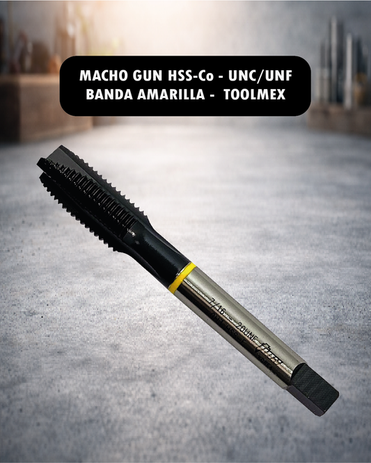 Macho Gun HSS-Co - Banda Amarilla UNC/UNF - Toolmex