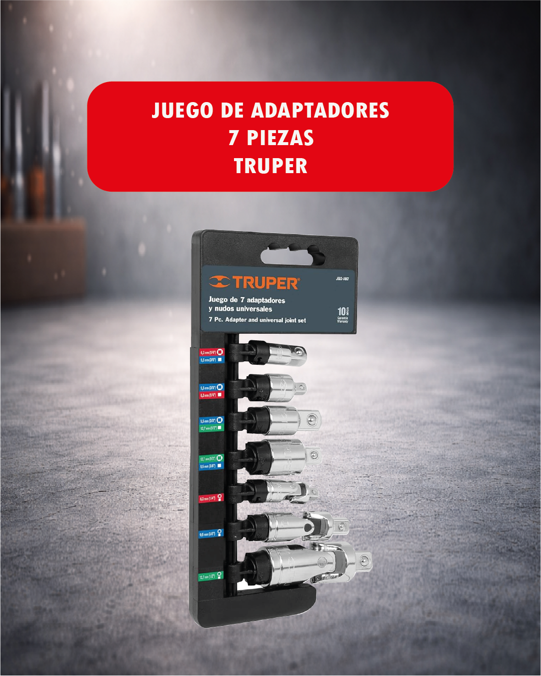 Juego de Adaptadores – 7 Piezas – Truper