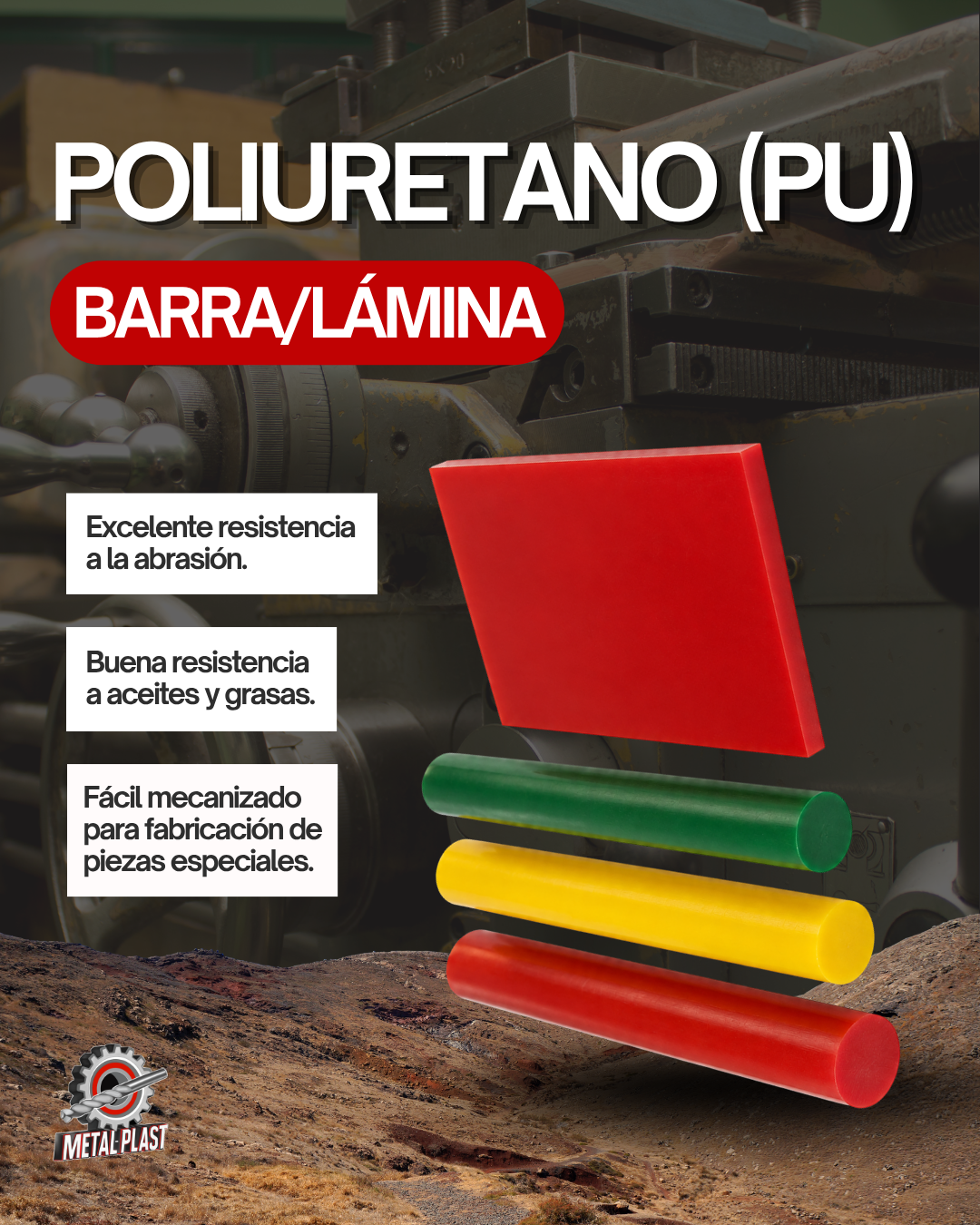 Poliuretano Grado Mecánico (PU) Barra y Lámina - Plast