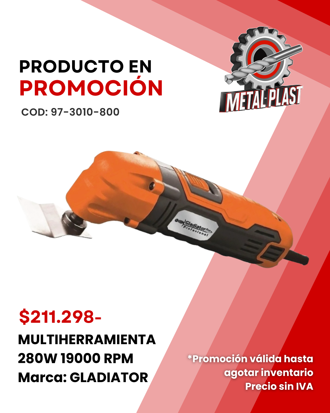Multiherramienta 280W - 19000RPM - GLADIATOR