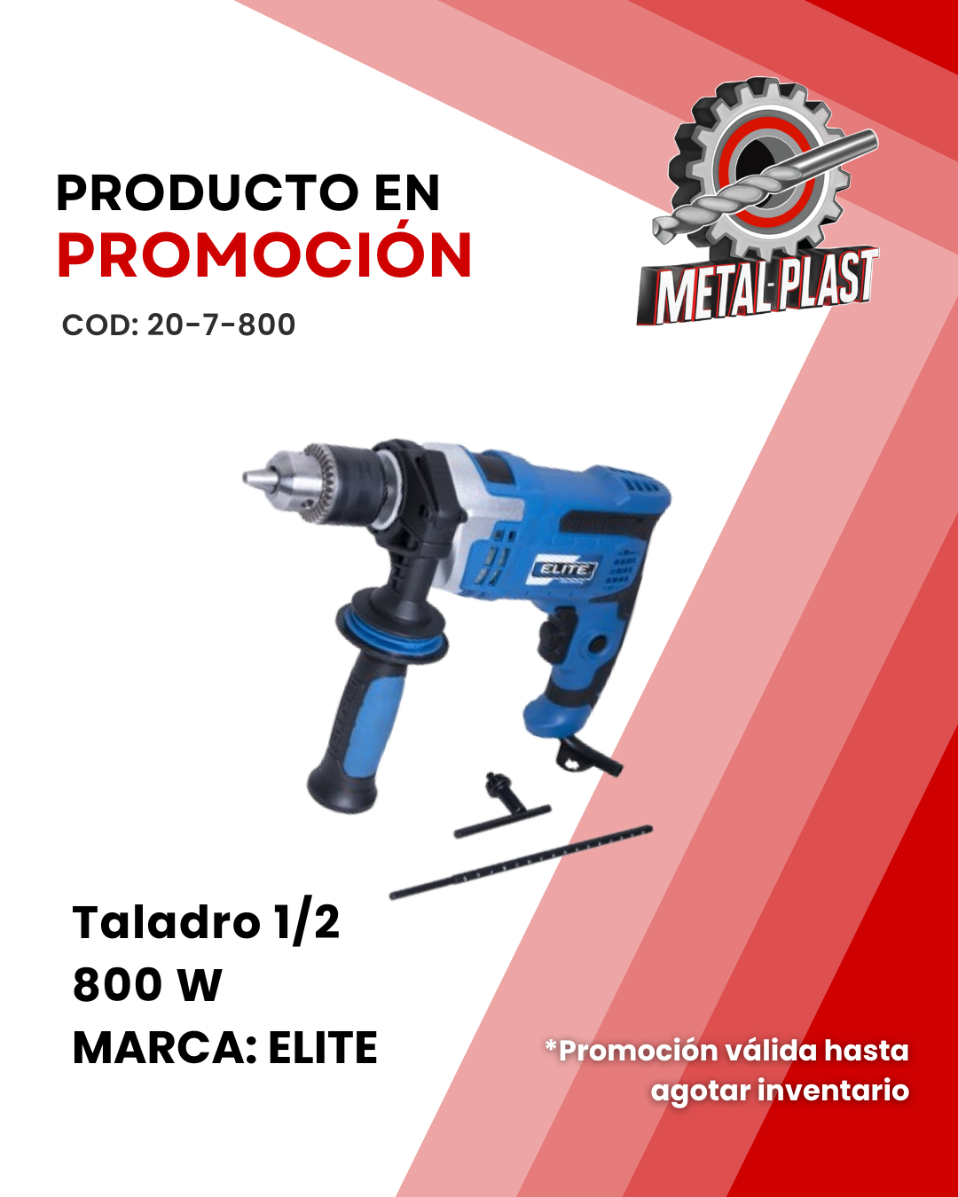 Taladro 1/2  800 W - ELITE